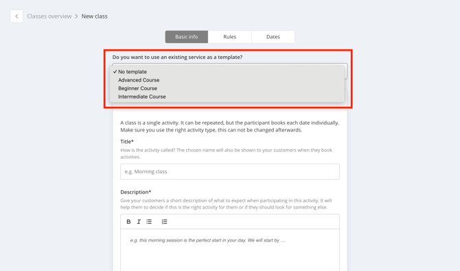 How to use activity templates