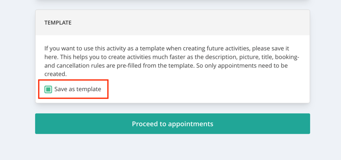 Save Activity Template
