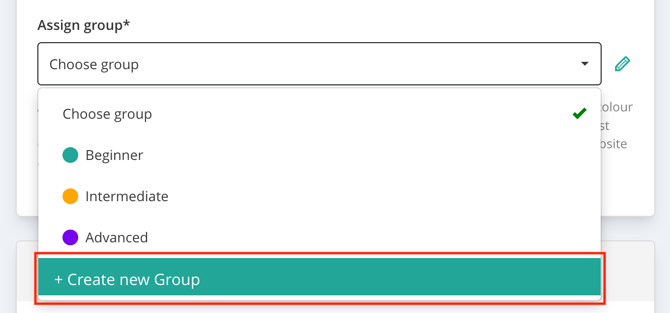 Create new Activity Group