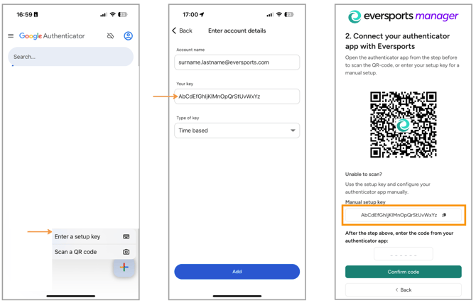 MFA - Step2 Connect via Manual setup