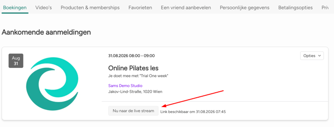 Online lesson in mijn aanmeldingen