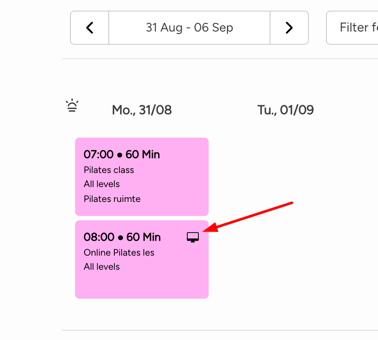 Online lesson schedule