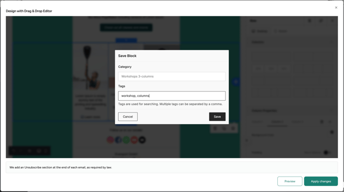Unlayer custom blocks 2