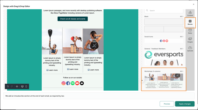 Unlayer custom blocks 3