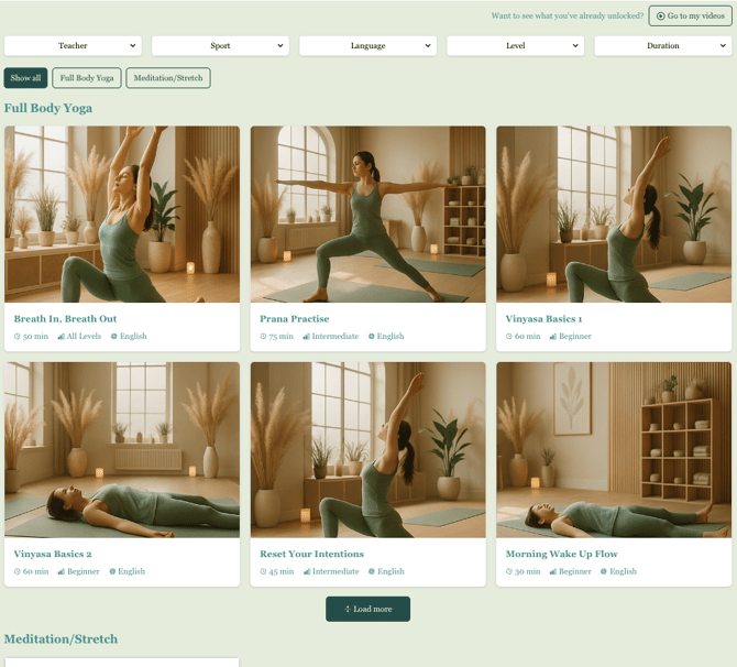 Videos widget showcase