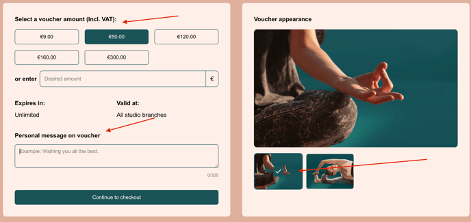 Voucher mandatory selection