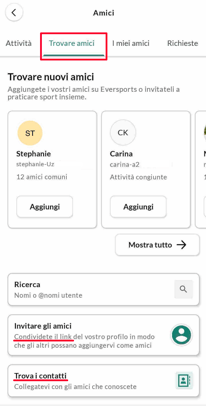 trovare amici